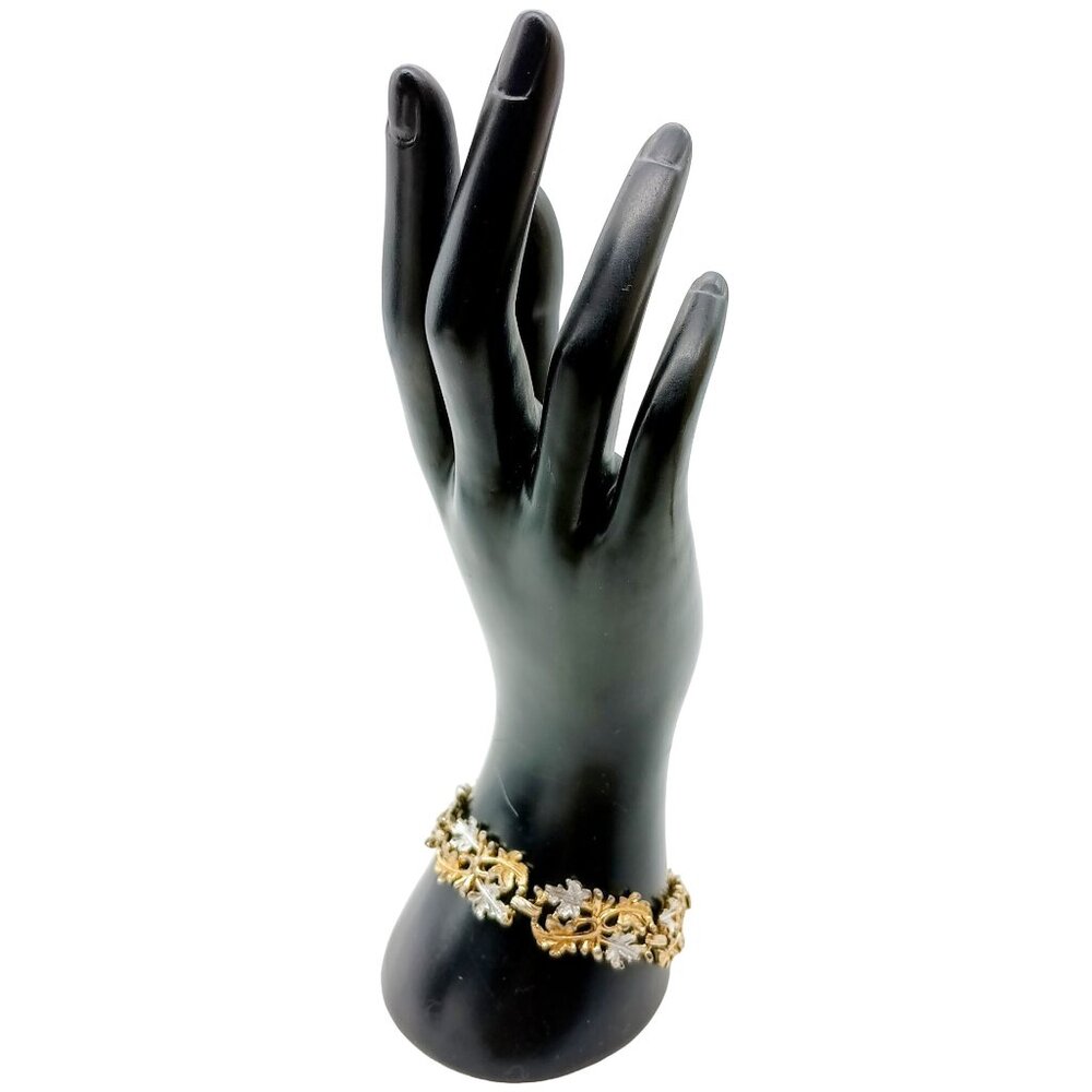 Vintage Sarah Coventry Garland Bracelet, Two Tone Leaf Links